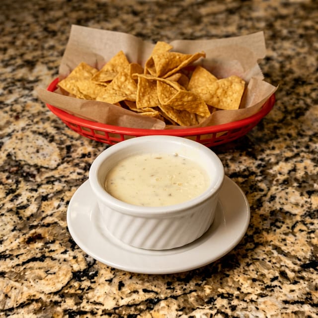 White Cheese Dip with Chips.