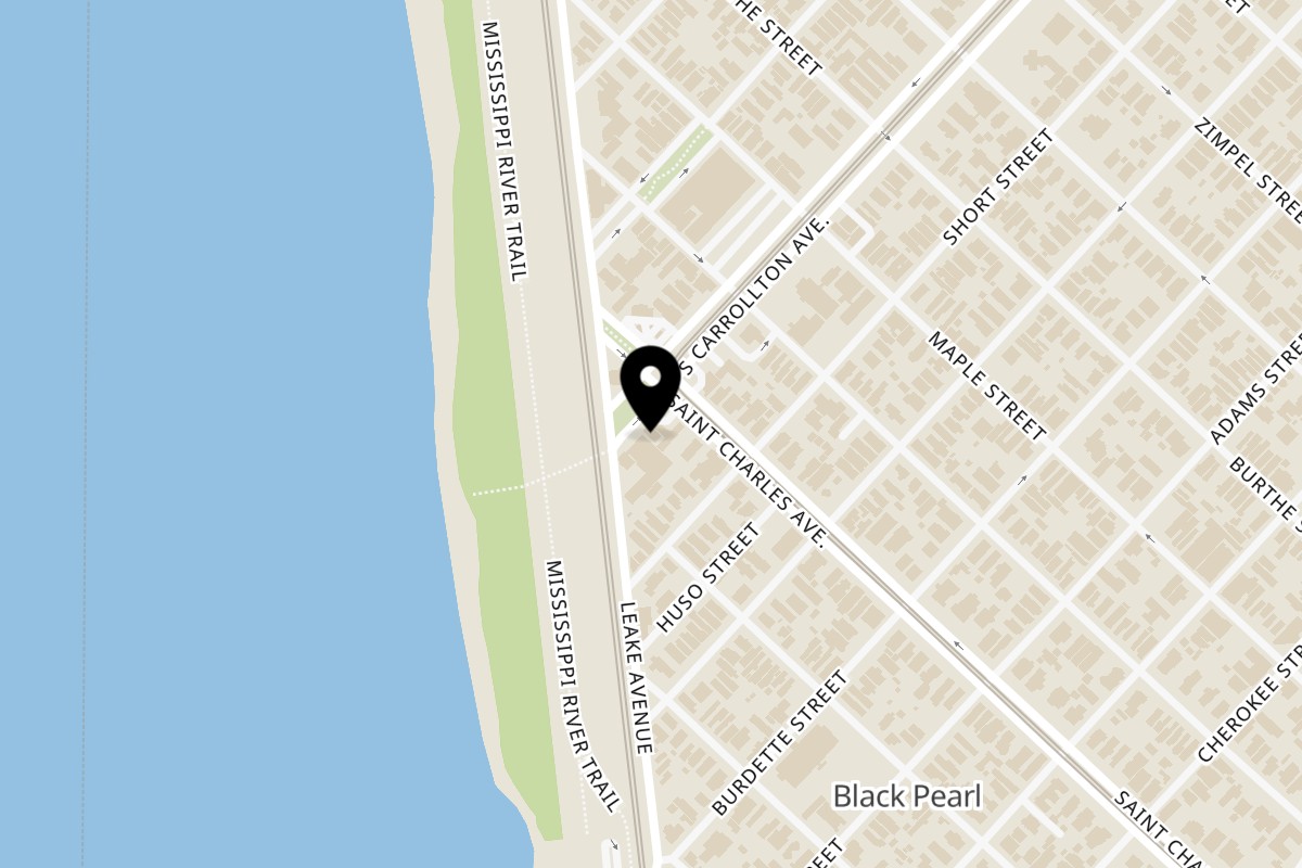 Map showing the location of La Patrona on 575 S Carrollton Ave in New Orleans